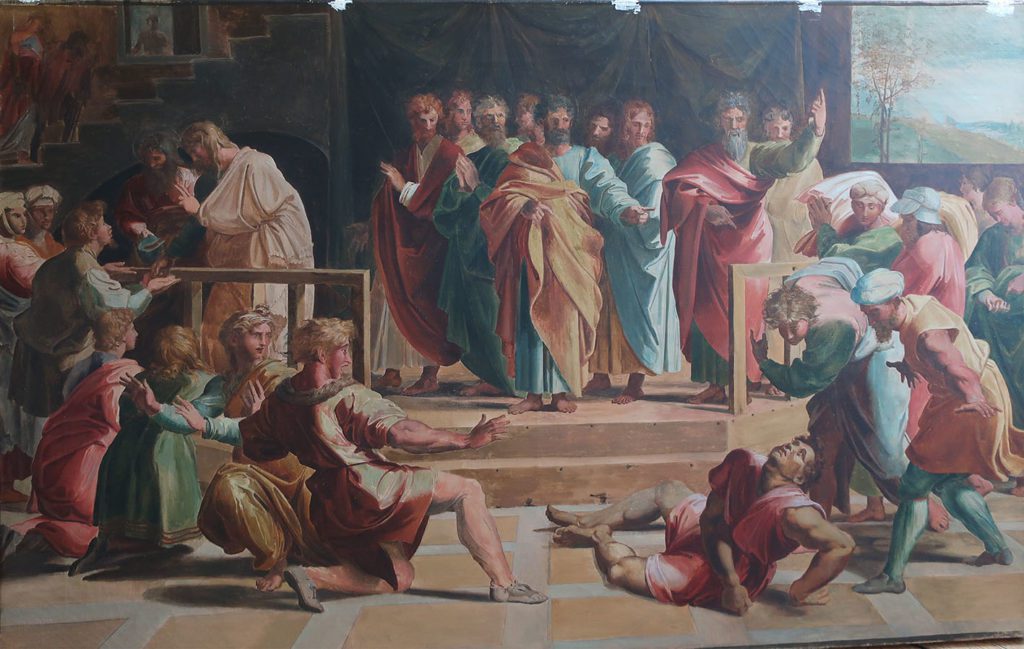 Restoration of 6 tempera paintings by Paul Baudry belonging to the collection of the Museum of La Roche-sur-Yon. After the cartoons of Raphael (kept at the Victoria and Albert Museum in London)